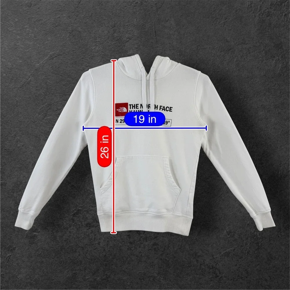 The North Face Kuwait GPS Coordinates Hoodie Mens XS White Graphic Sweatshirt